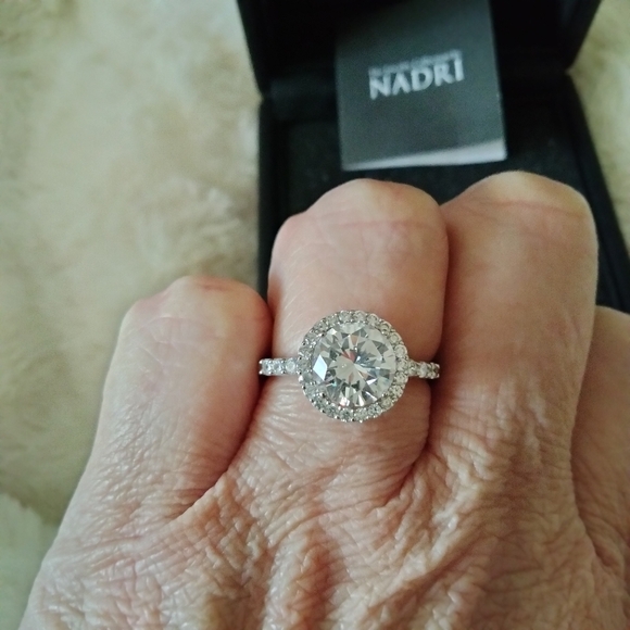NADRI HALO RODIUM PLATED RING #10 - Picture 10 of 11